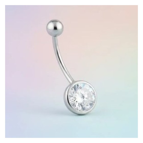 Piercing de Umbigo com Pedra de Cristal