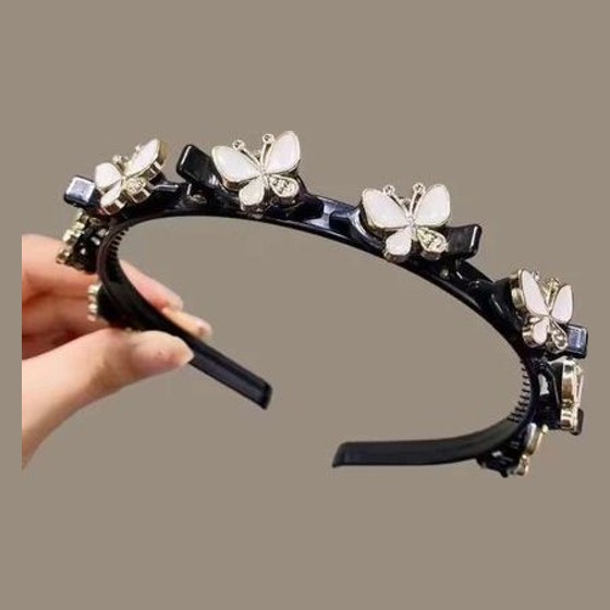 Tiara de Coroa com Clipes de Borboleta Dourada Com Presilhas Hair Twister