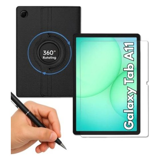 Kit Capa Giratória 360° + Película de Vidro para Tablet Samsung Galaxy Tab A11 (2025)