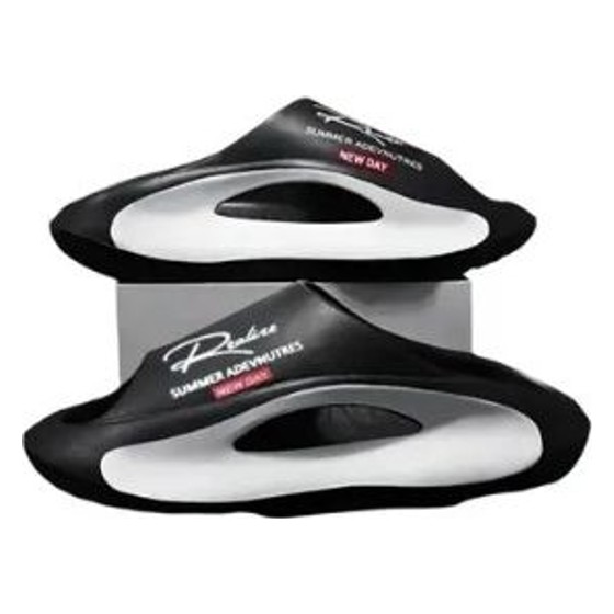 Chinelo Masculino Leve De EVA Preto E Branco Com Design De Desenho Animado Confortável Para Uso
