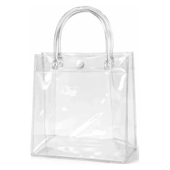 Kit 28 Sacolas PVC Transparentes com Alça e Botão, Sacola para Presente e Lembrancinha, Ideal para Aniversário, Festas e