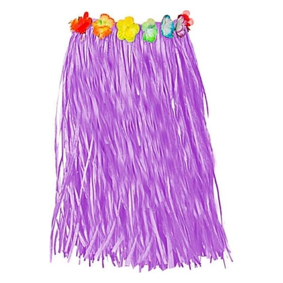 Saia Havaiana Roxa para Festa 40cm