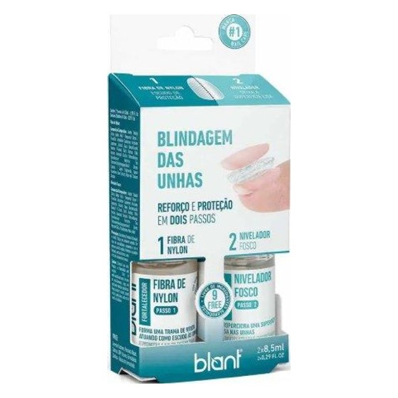 Kit Blindagem das Unhas Blant Fibra de Nylon + Nivelador Fosco