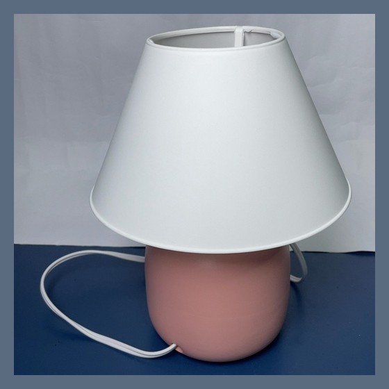 Luminária de Mesa Abajur Base Cerâmica Rosa
