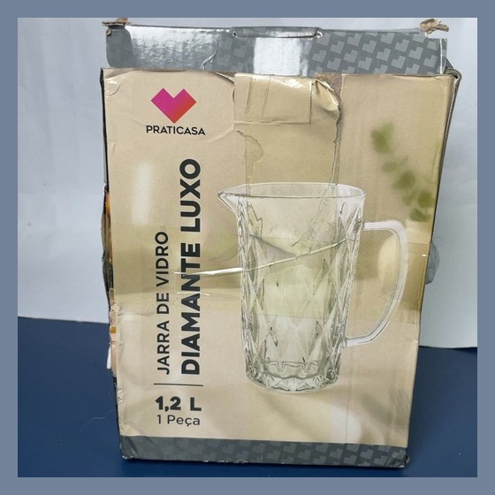 Jarra de Vidro Diamante Luxo 1,2L
