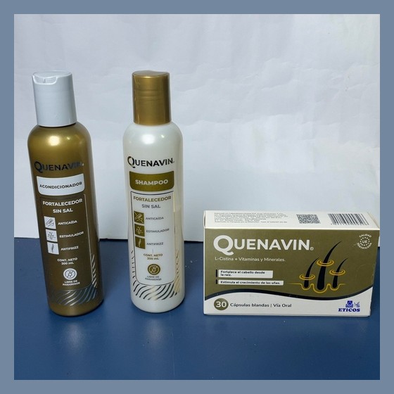 Kit Quenavin Fortalecedor Capilar (Shampoo + Condicionador + Cápsulas)