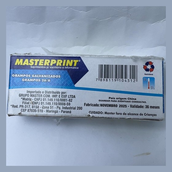 Grampos Galvanizados 26/6 Masterprint