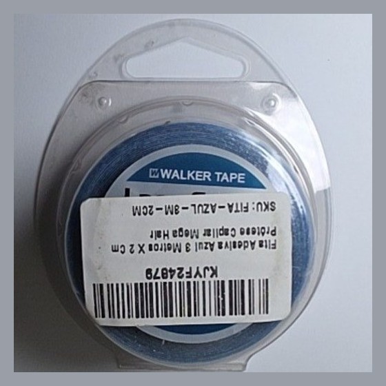 Fita Adesiva Azul Walker Tape para Prótese Capilar Mega Hair 3m x 2cm