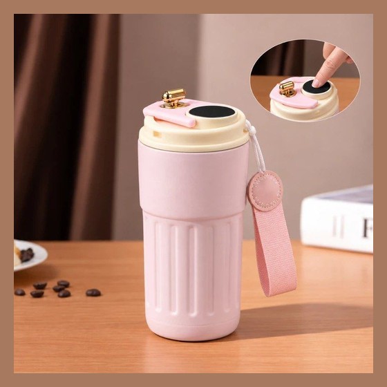 Copo Térmico Inox com Display LED de Temperatura 460ml