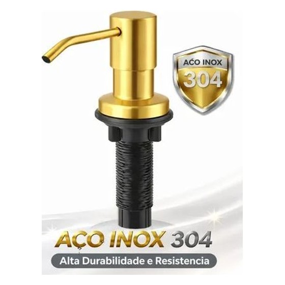 Dispenser Sabonete Líquido de Embutir Dourado
