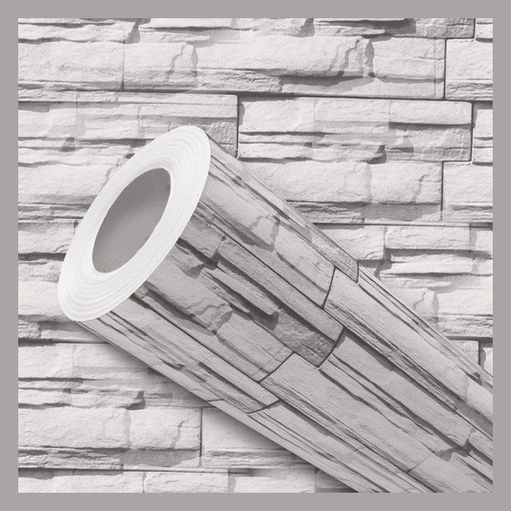 Papel de Parede Adesivo Efeito Pedra 10m