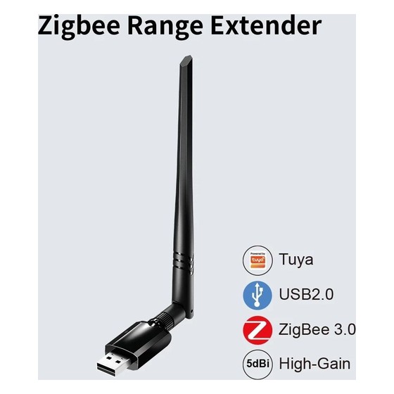 Repetidor de Sinal Zigbee 3.0 USB com Antena Externa 5dBi