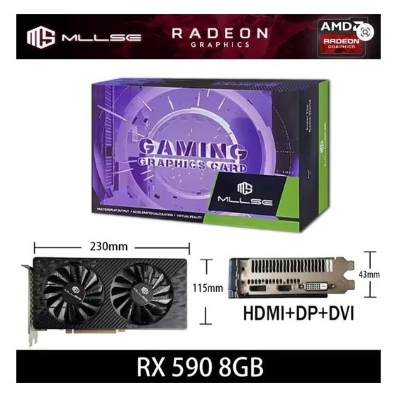 Placa de Vídeo MLLSE AMD Radeon RX 580 8GB