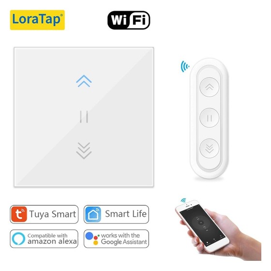 Interruptor Touch WiFi para Cortina/Persiana LoraTap com Controle Remoto