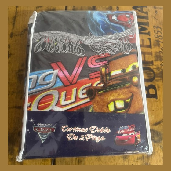 Cortina Infantil Dupla Carros McQueen e Mate