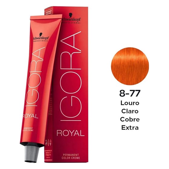 Coloração Igora Royal 8-77 Louro Claro Cobre Extra 60g