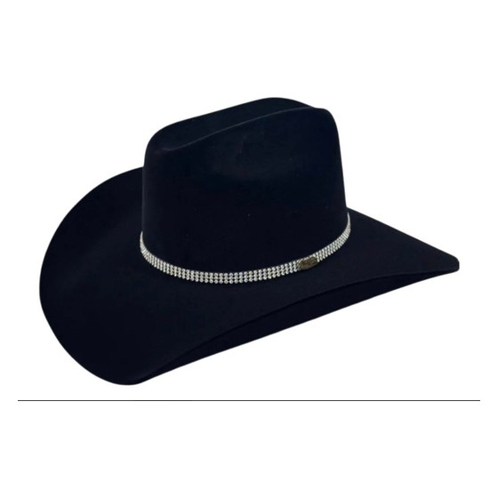 Chapéu Country Preto com Faixa de Strass