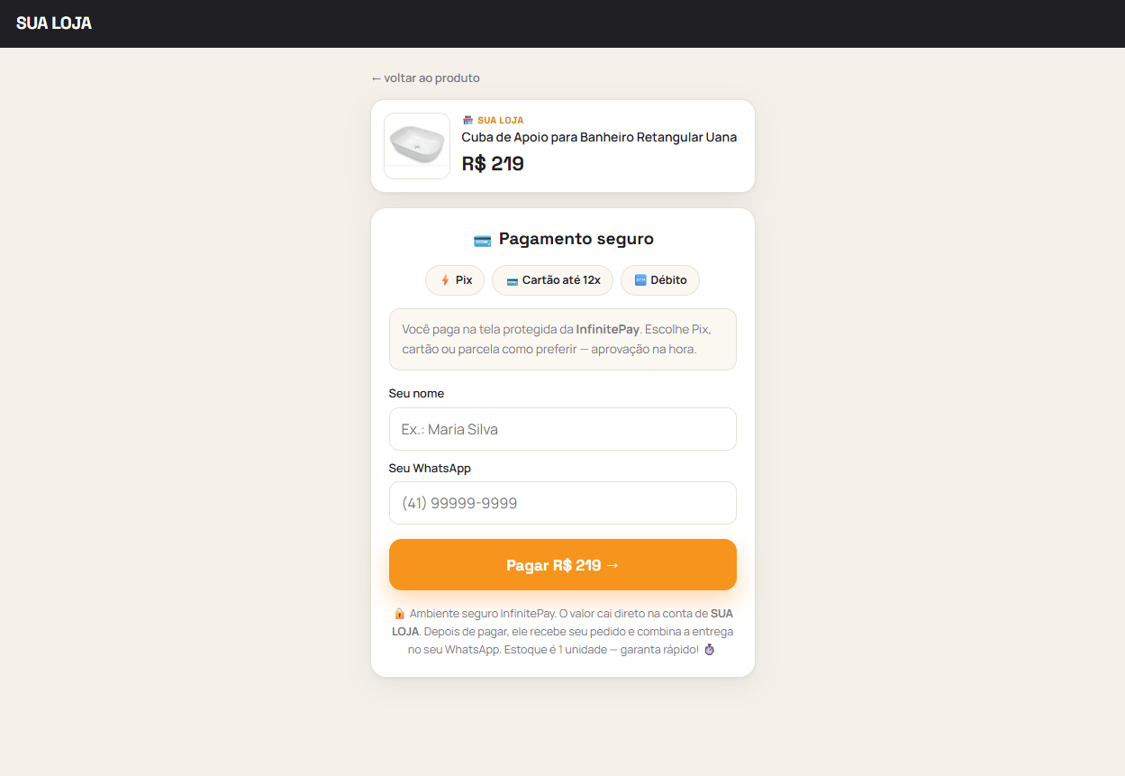 Checkout com Pix e cartão